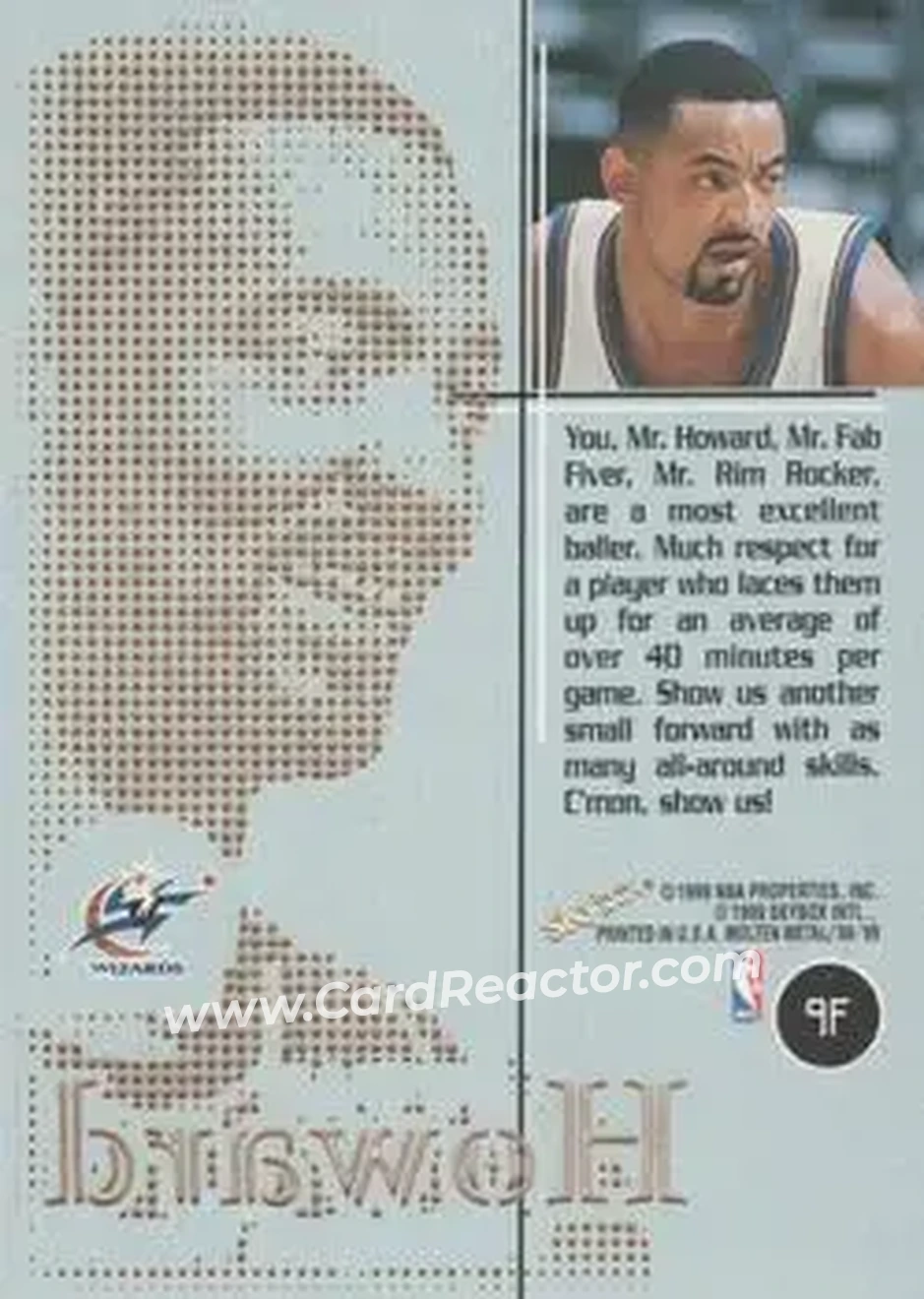 Back of Juwan Howard