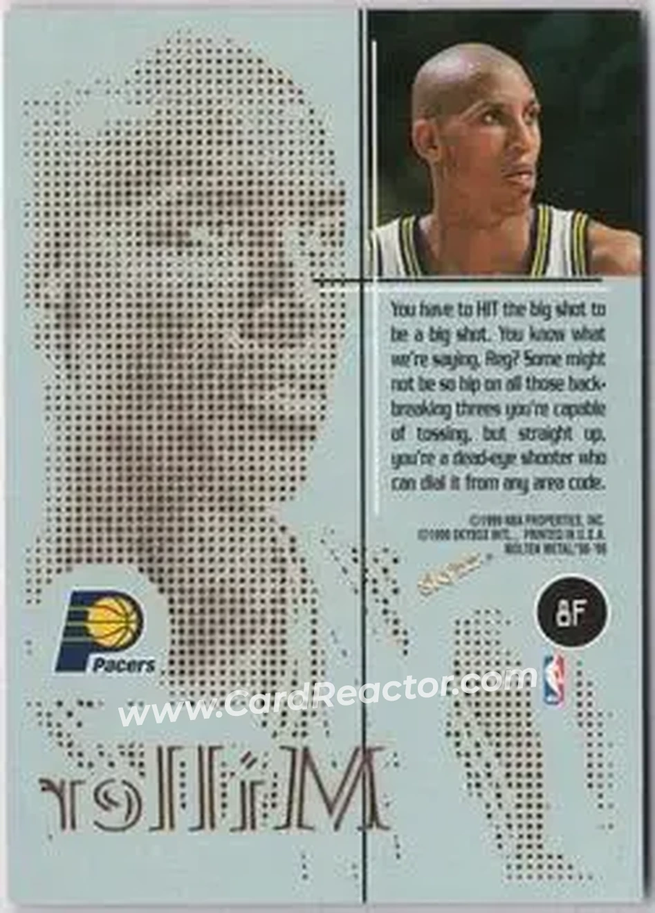 Back of Reggie Miller