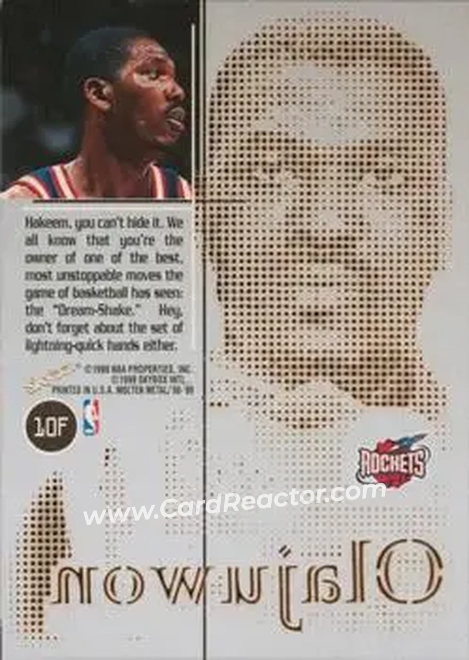 Back of Hakeem Olajuwon