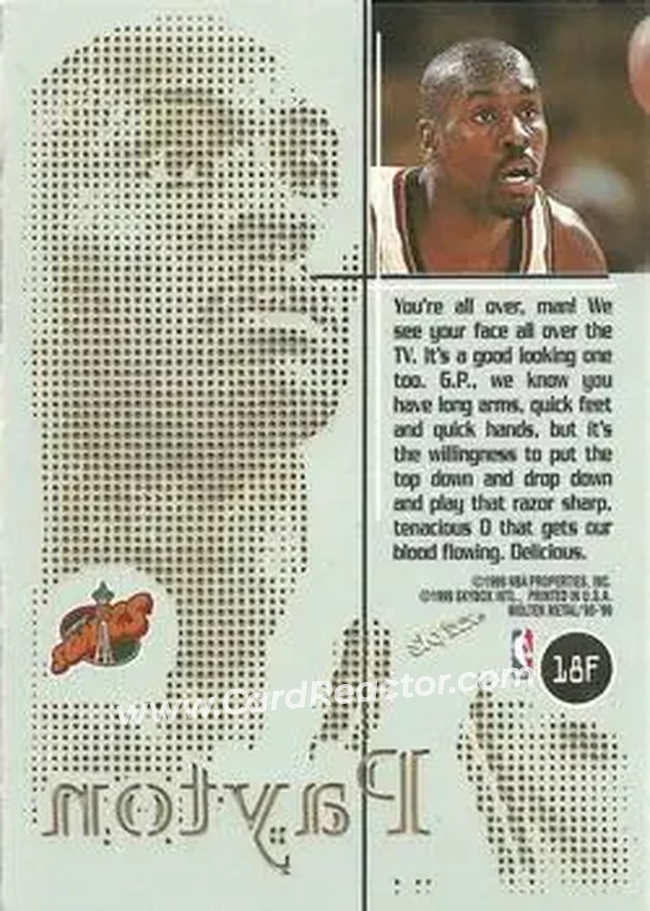 Back of Gary Payton