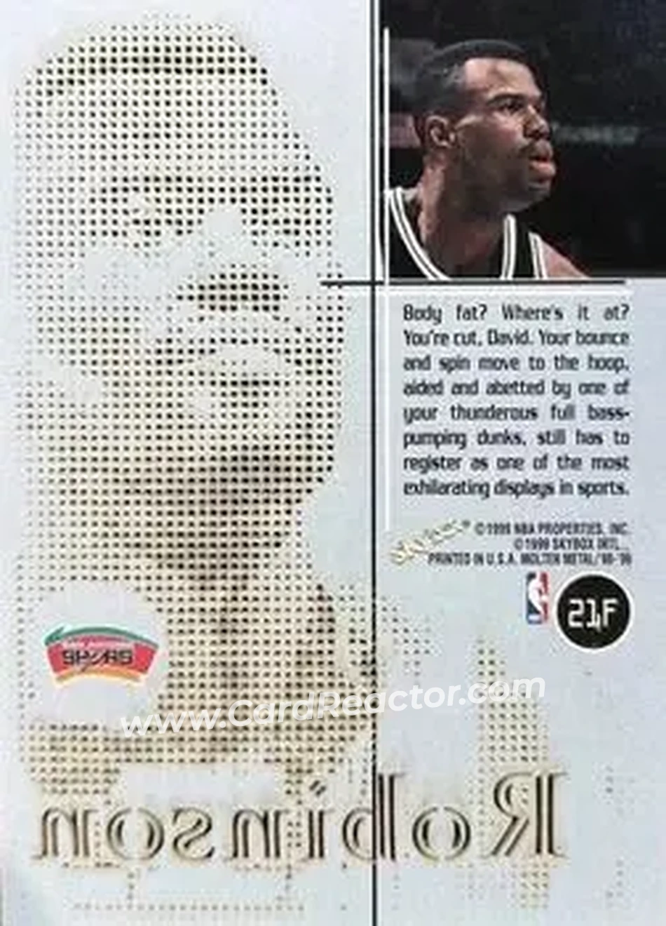 Back of David Robinson