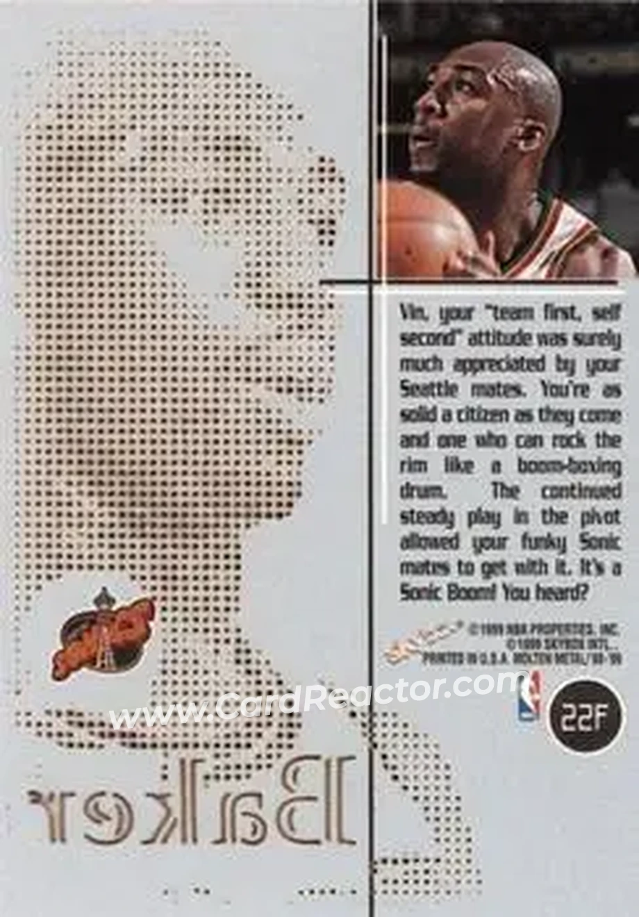 Back of Vin Baker
