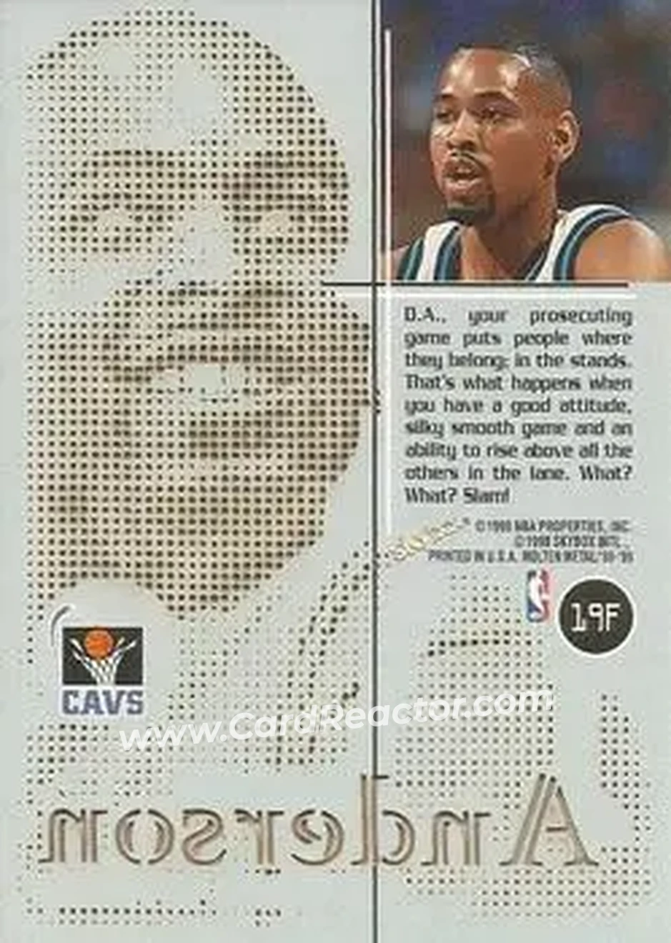 Back of Derek Anderson