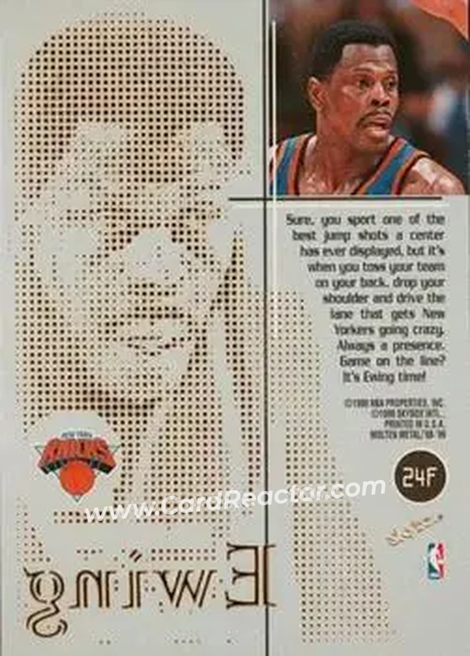 Back of Patrick Ewing