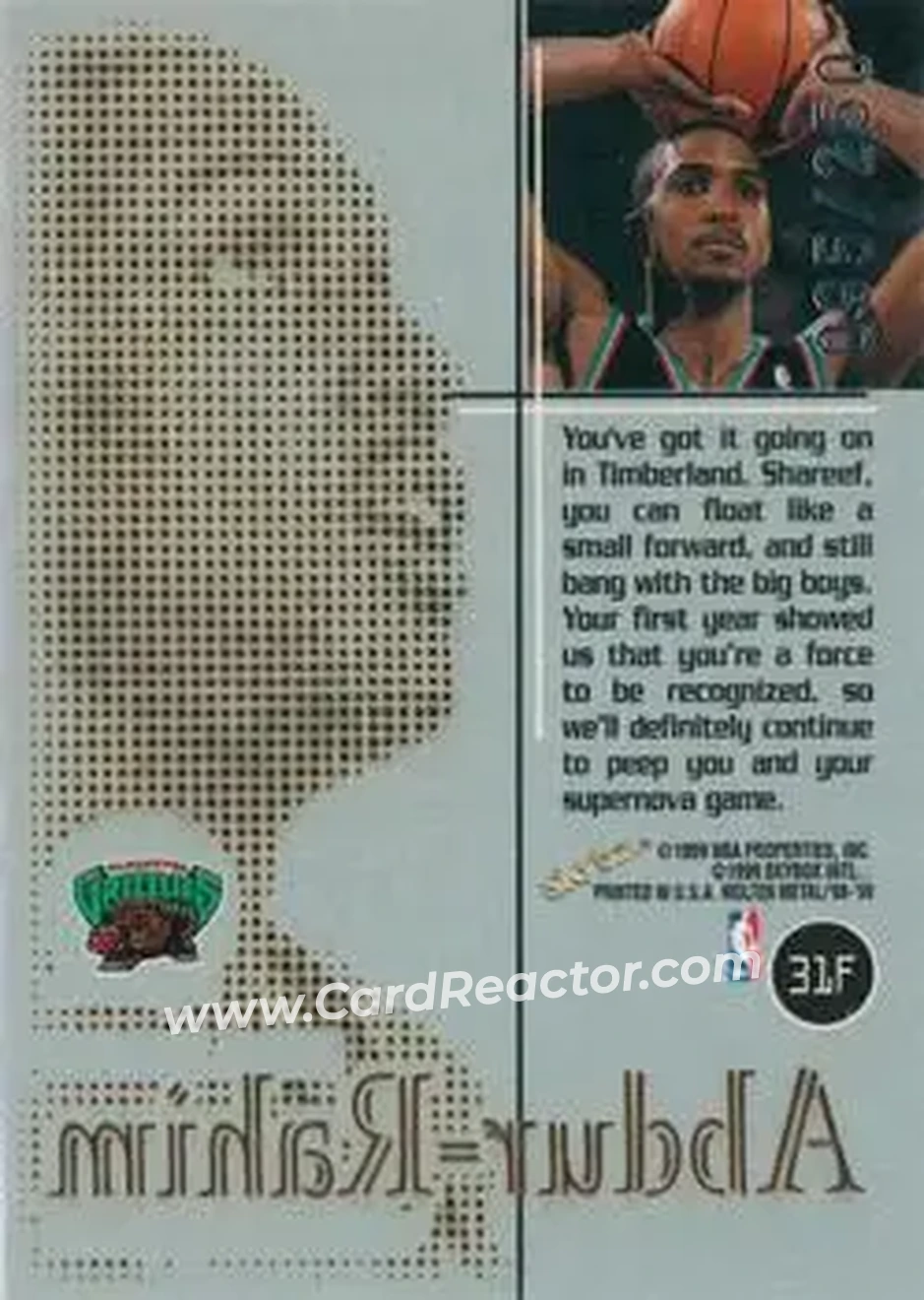 Back of Shareef Abdur-Rahim