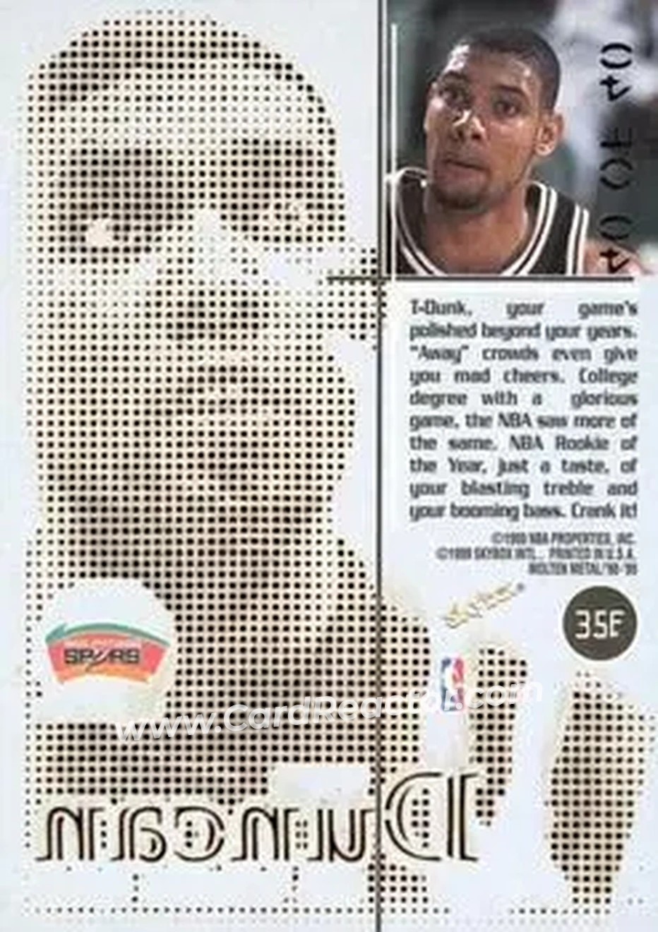 Back of Tim Duncan
