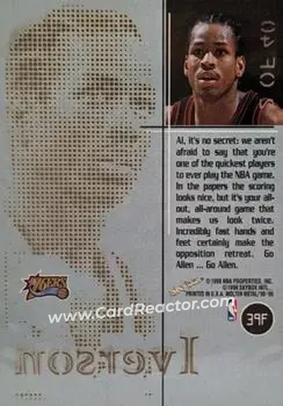 Back of Allen Iverson