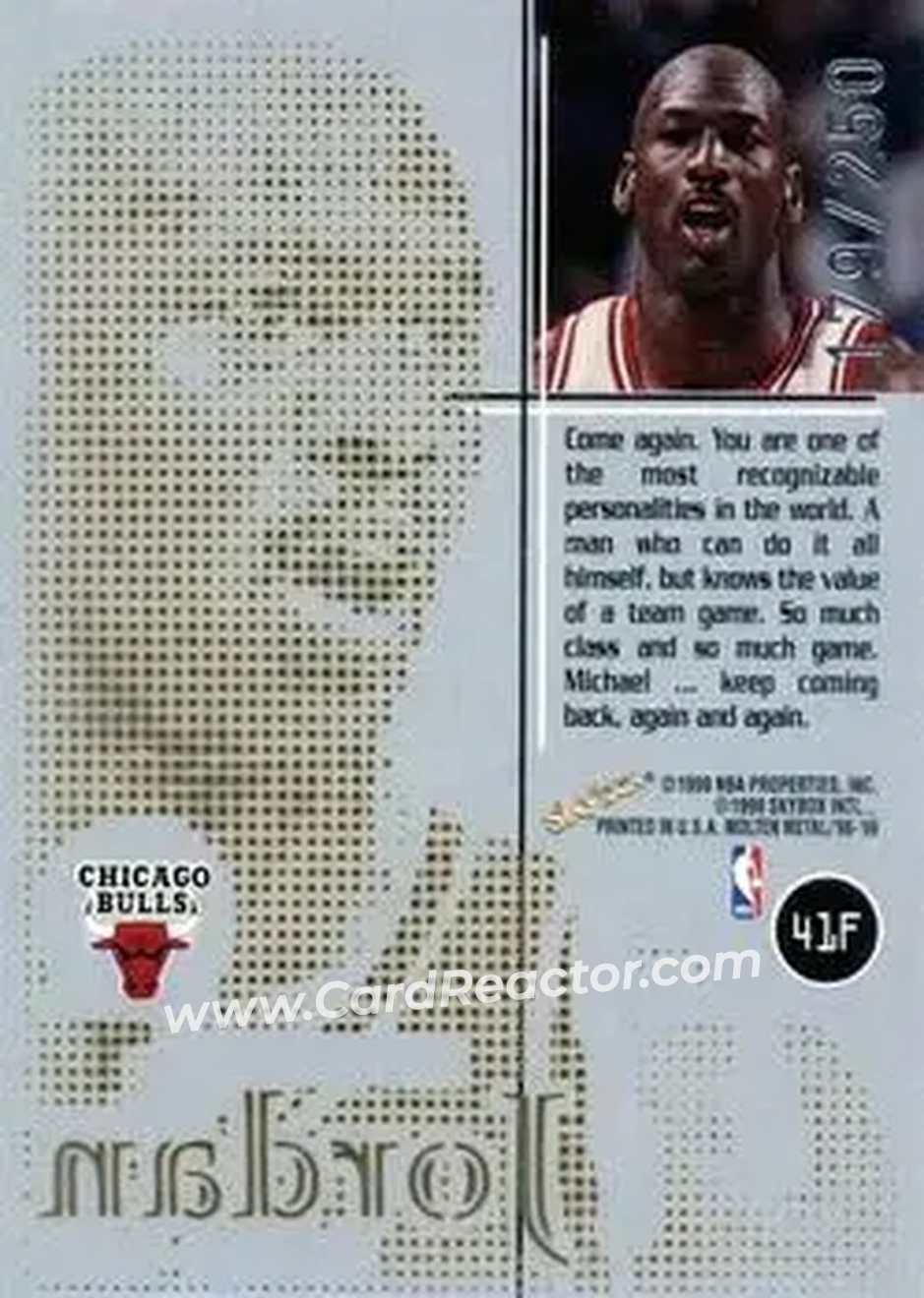 Back of Michael Jordan