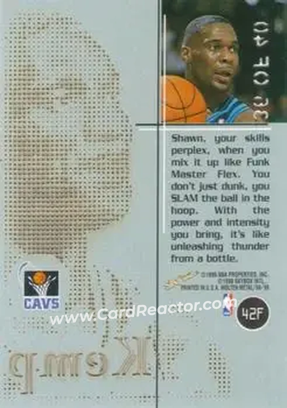 Back of Shawn Kemp