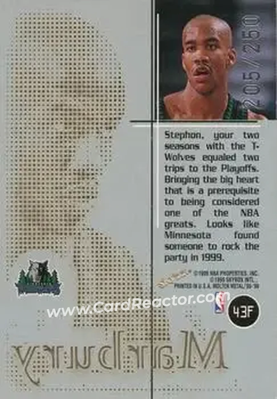 Back of Stephon Marbury