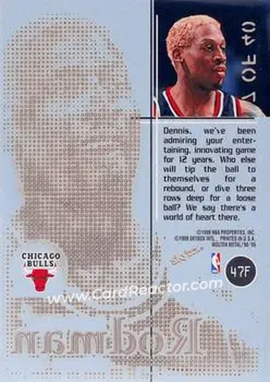 Back of Dennis Rodman