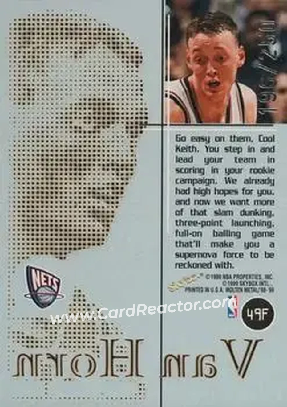 Back of Keith Van Horn