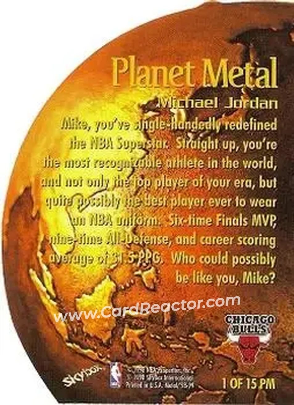 Back of Michael Jordan