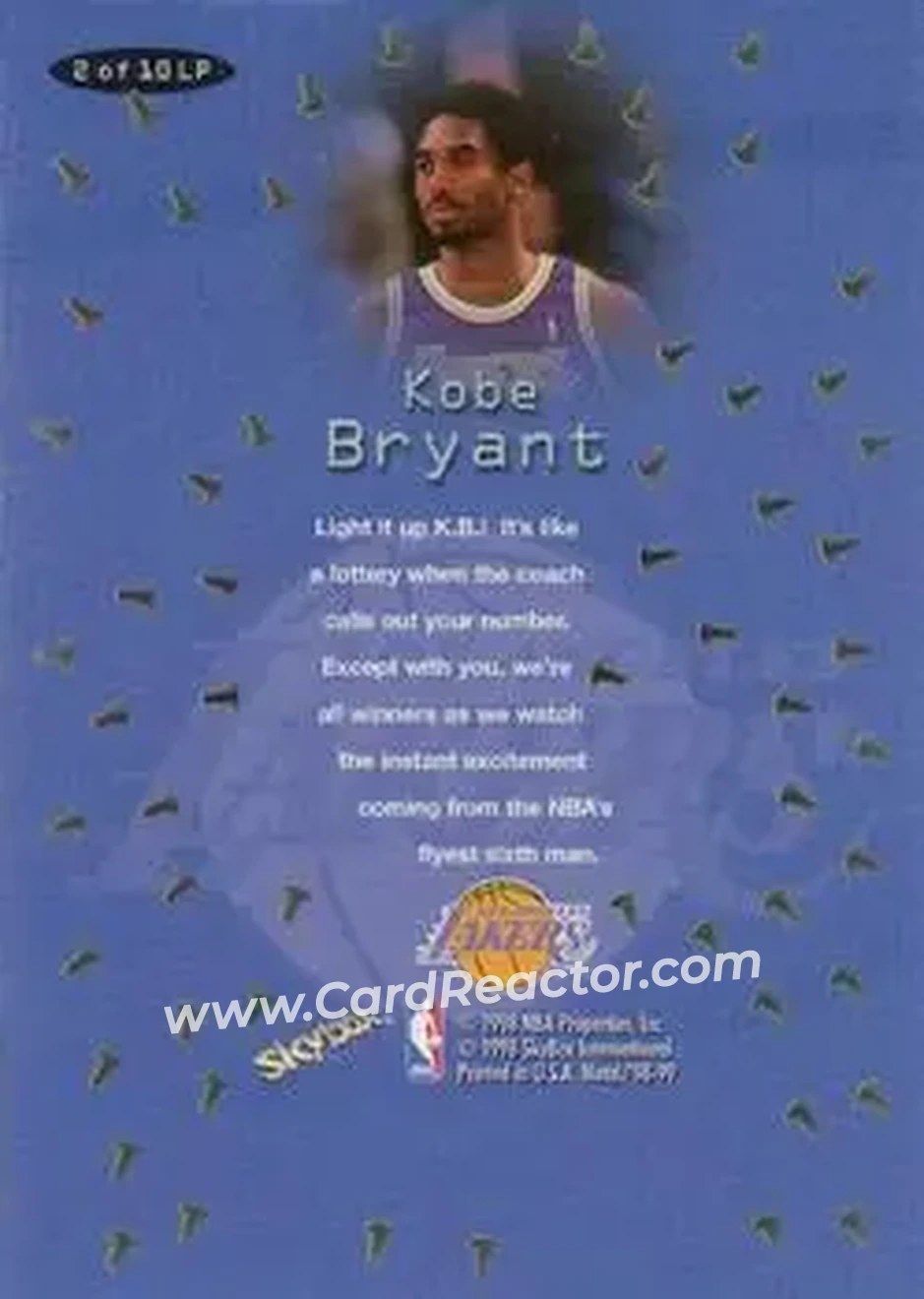 Back of Kobe Bryant