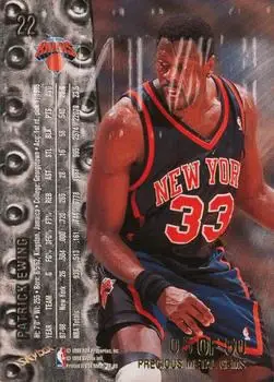 1998-99 Metal Universe - Precious Metal Gems #22 - Patrick Ewing - New York Knicks - Back