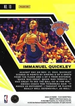 Back of Immanuel Quickley