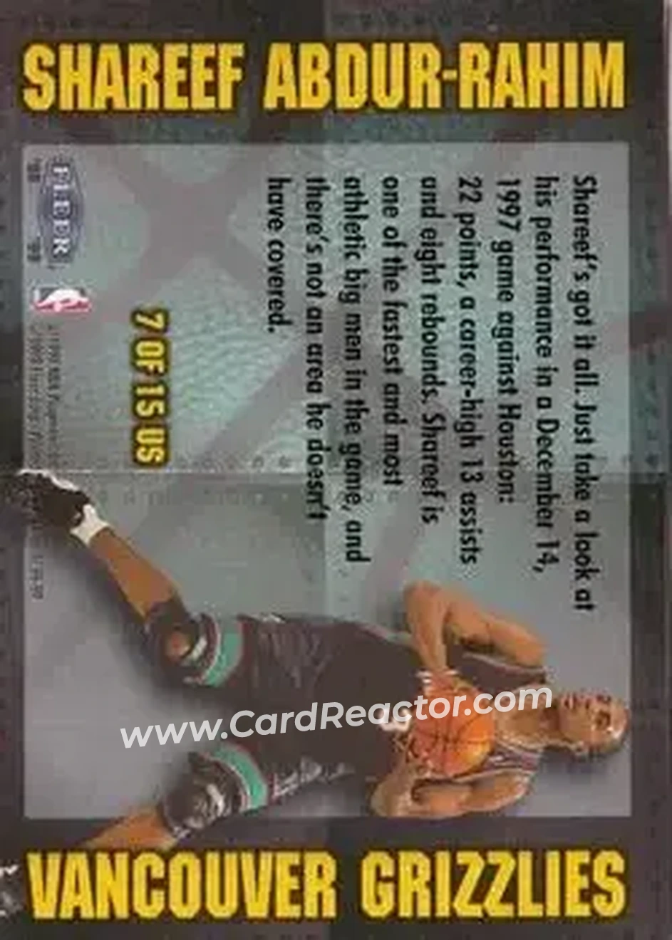 Back of Shareef Abdur-Rahim