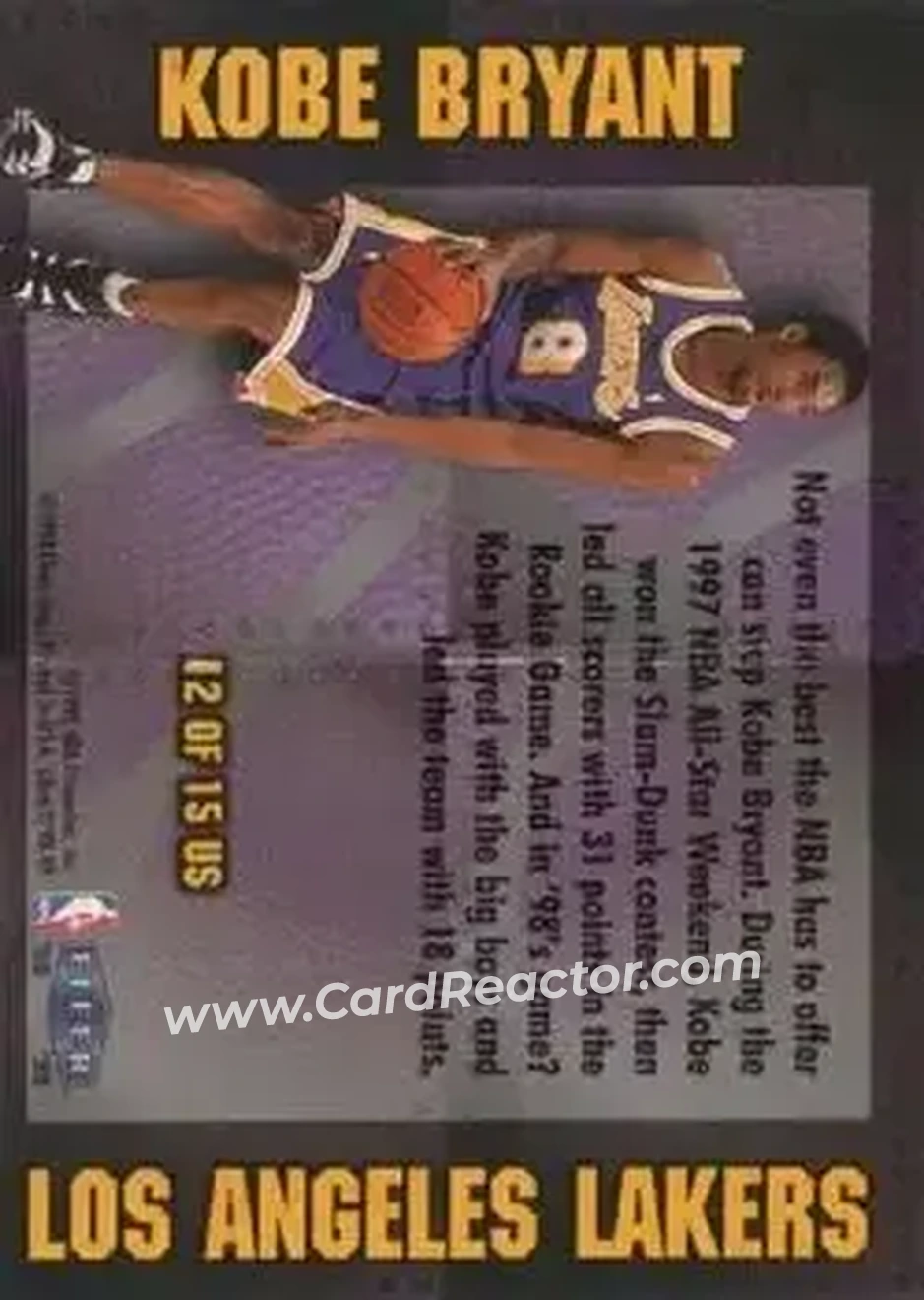 Back of Kobe Bryant