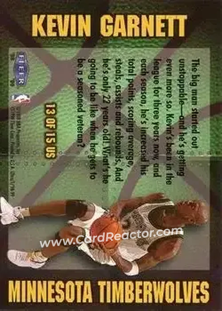 Back of Kevin Garnett