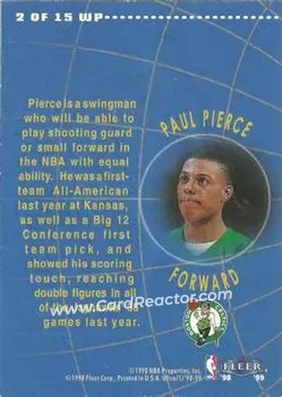 Back of Paul Pierce