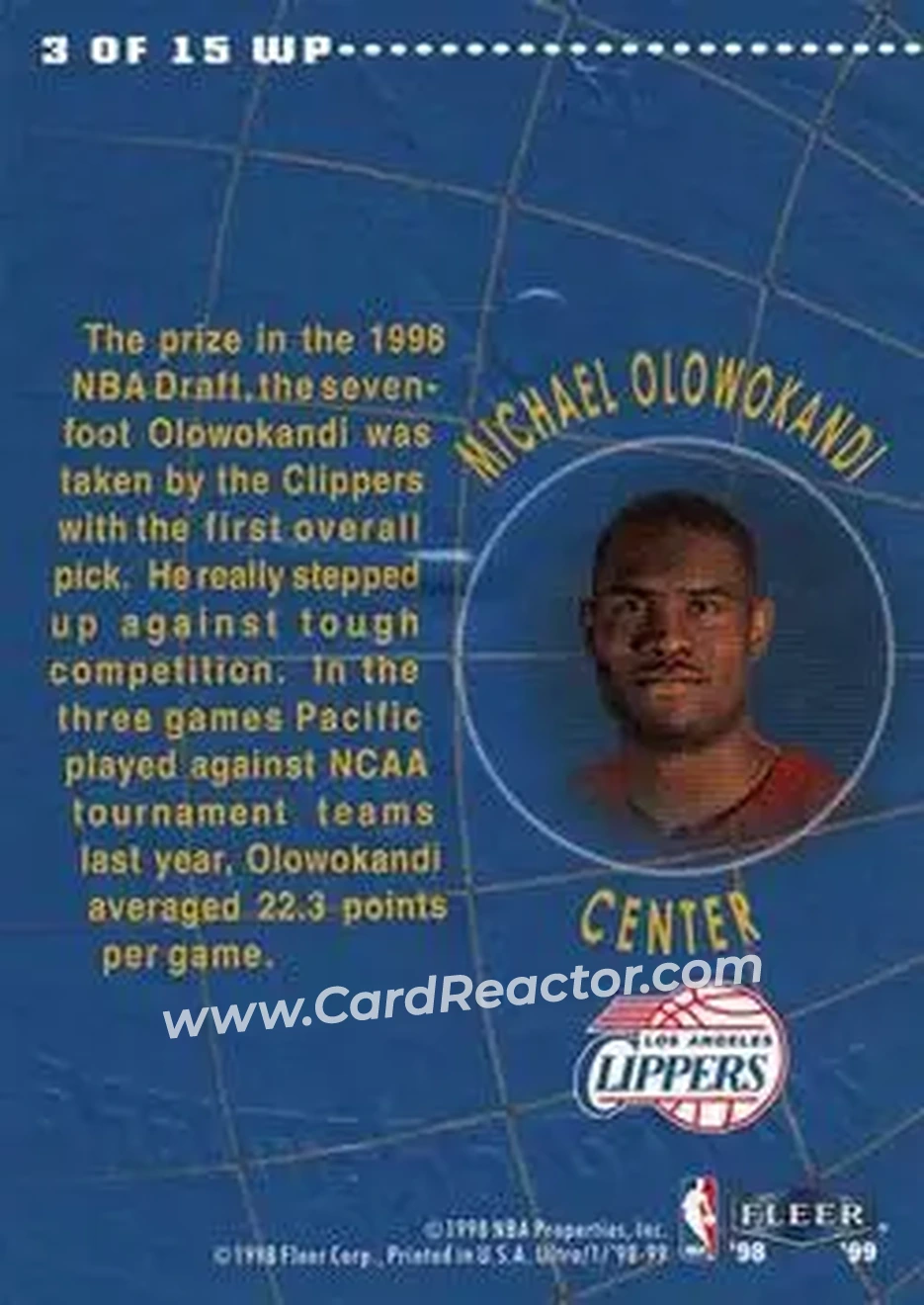 Back of Michael Olowokandi
