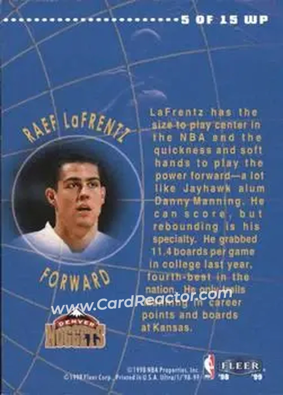 Back of Raef LaFrentz