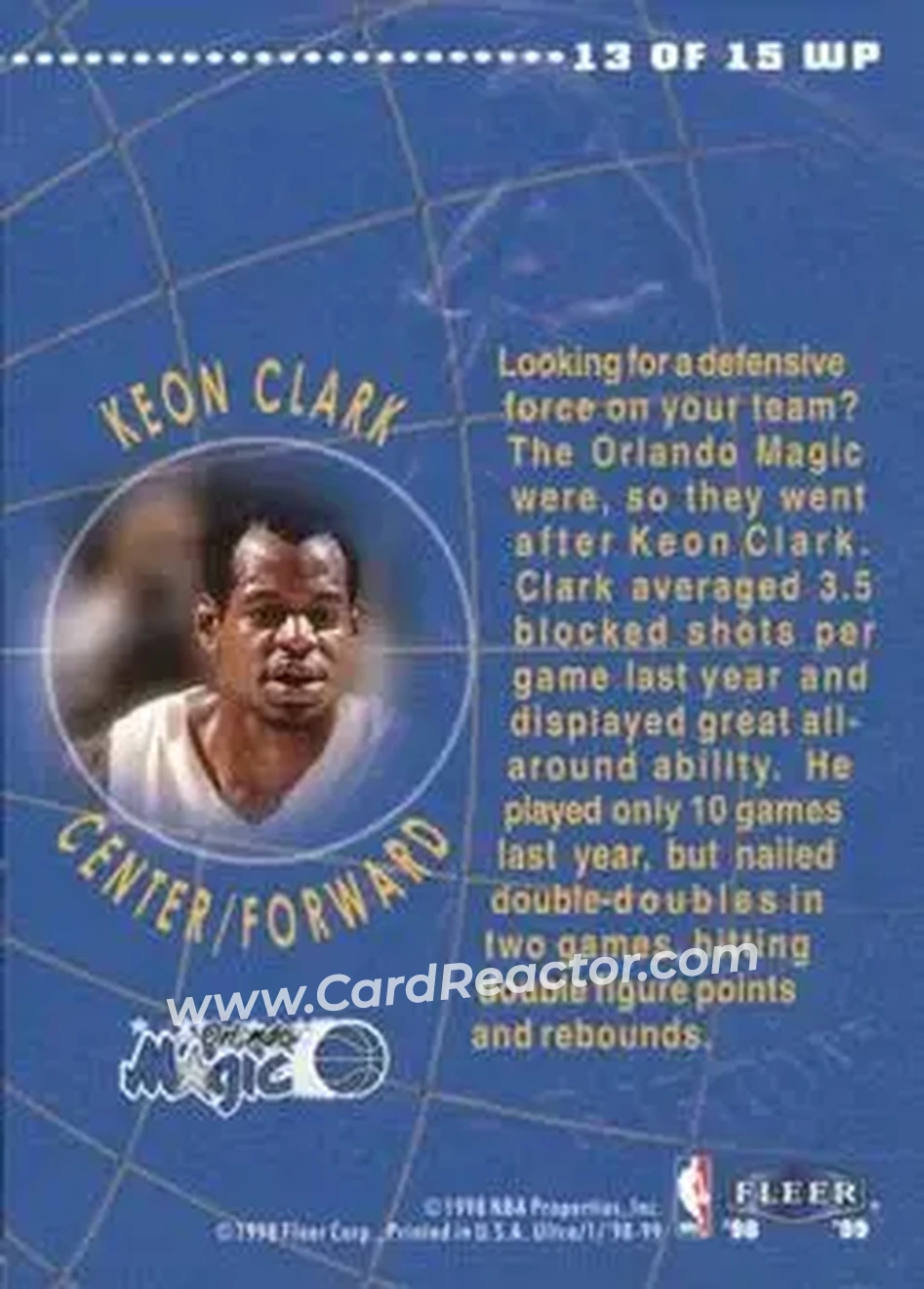 Back of Keon Clark