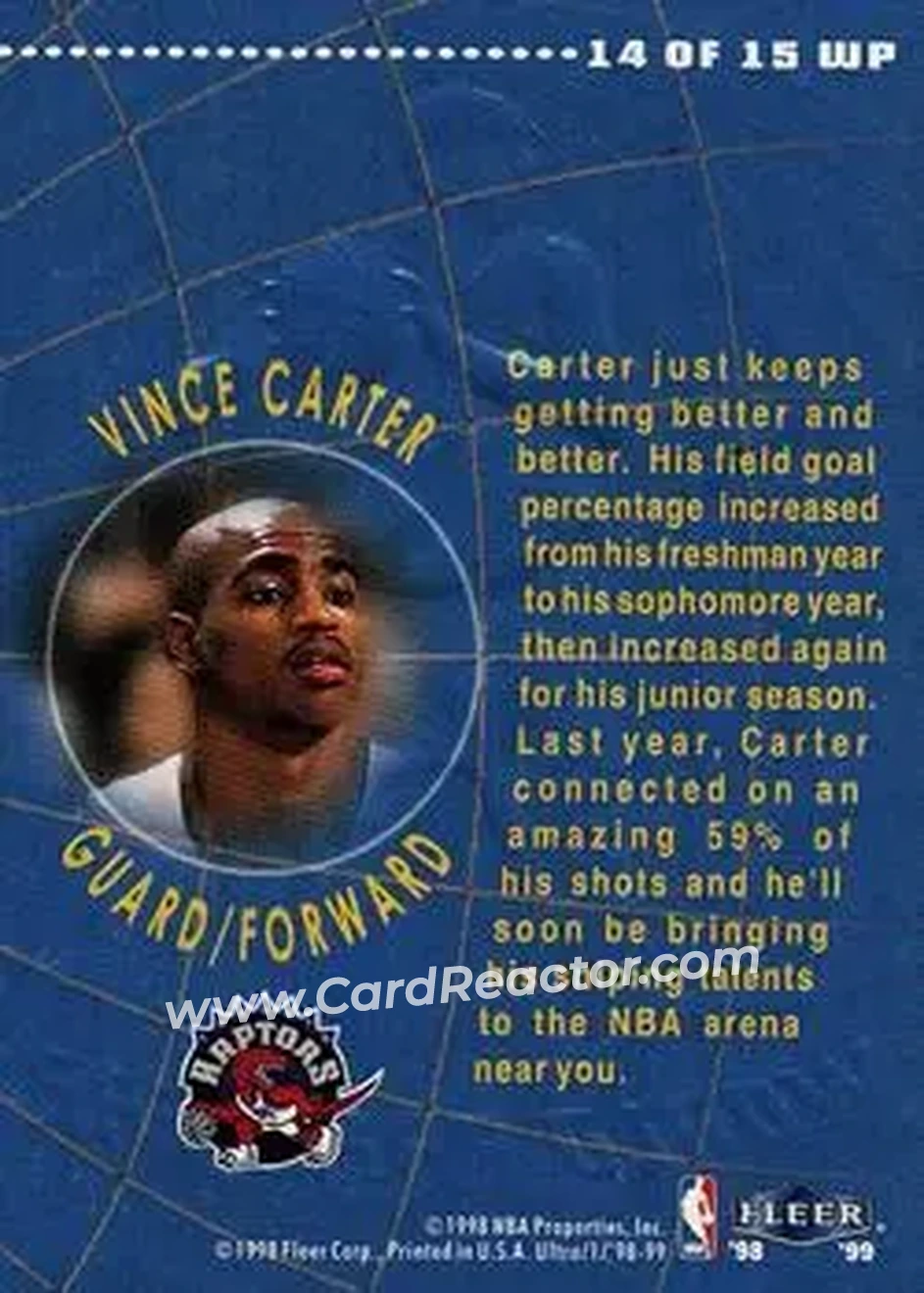 Back of Vince Carter