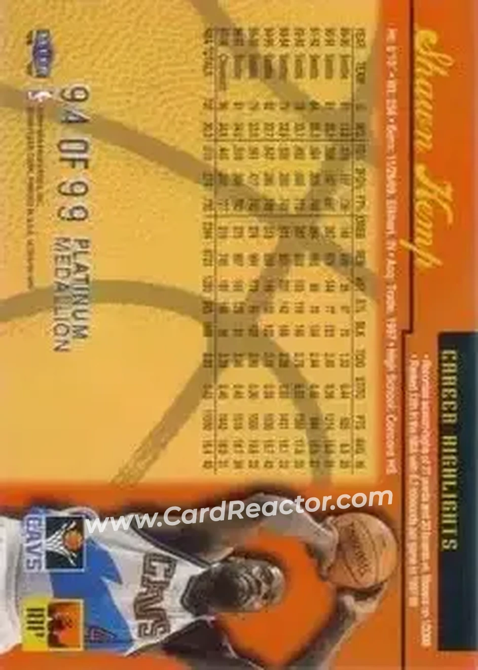 Back of Shawn Kemp