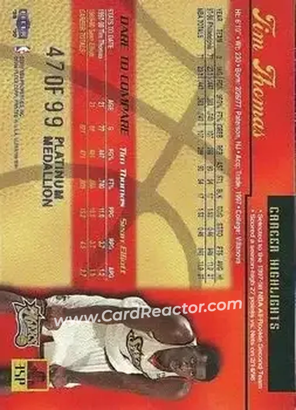 Back of Tim Thomas