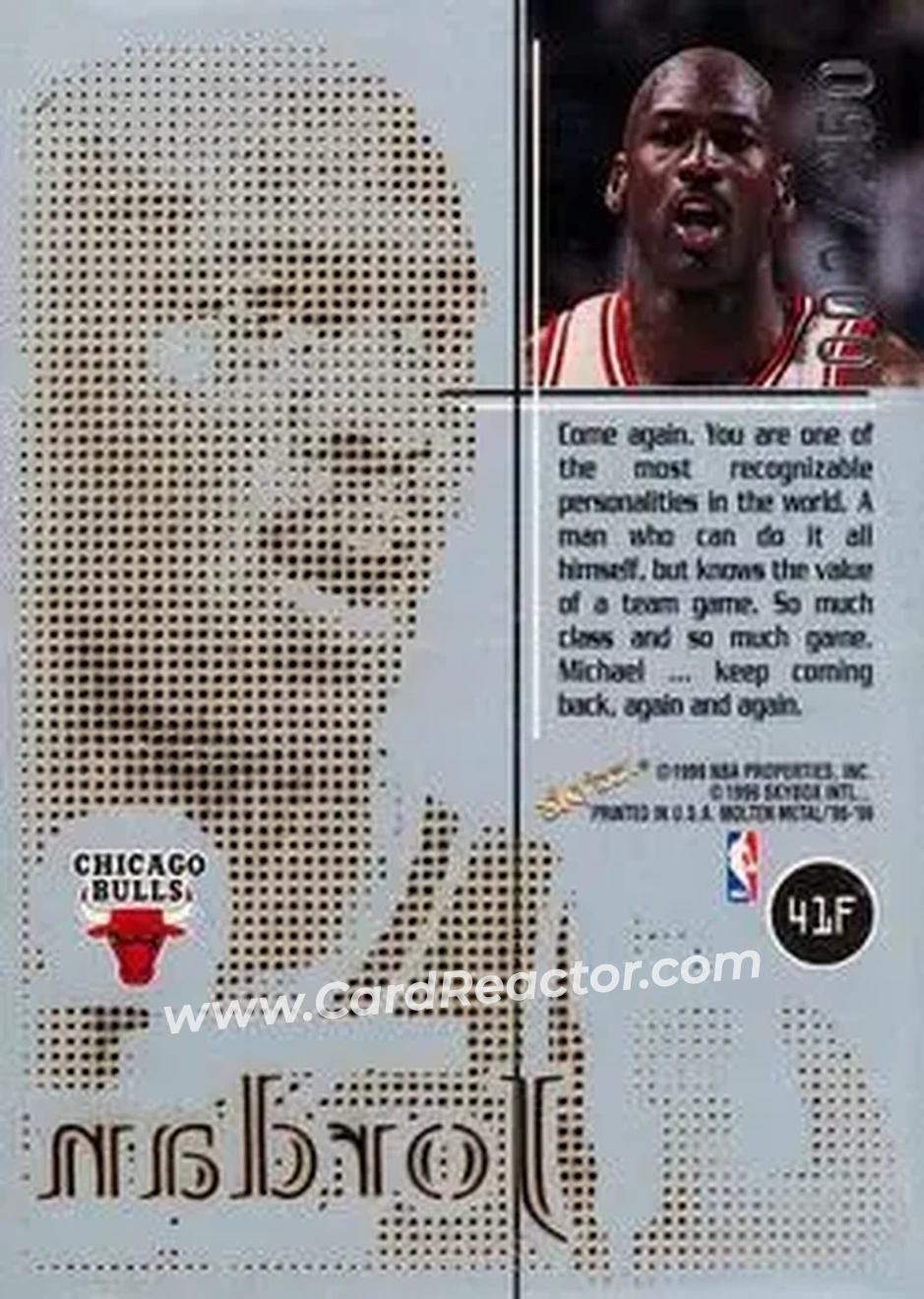 Back of Michael Jordan
