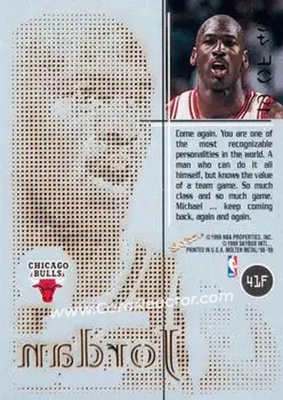 Back of Michael Jordan