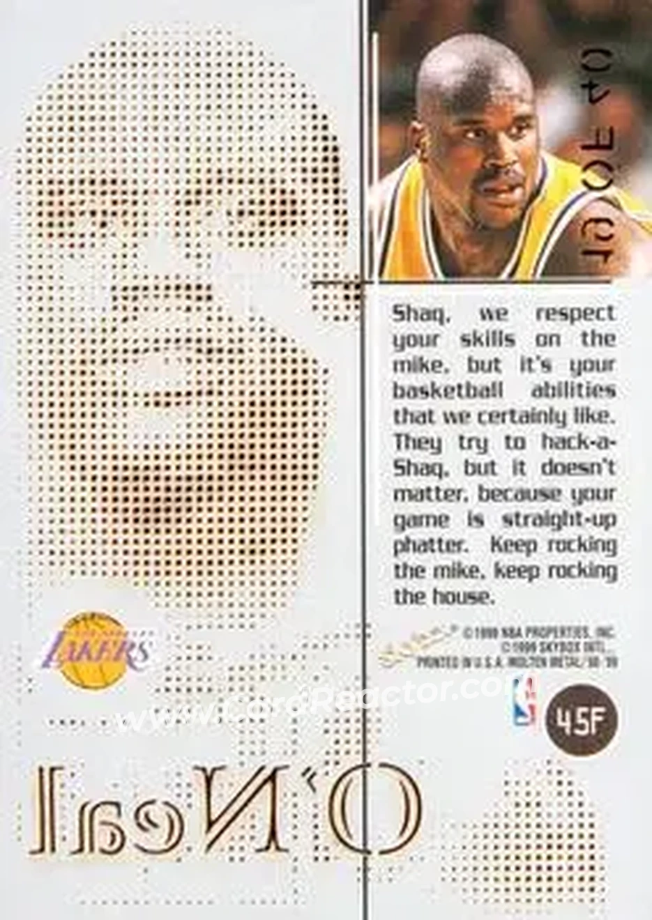 Back of Shaquille O'Neal