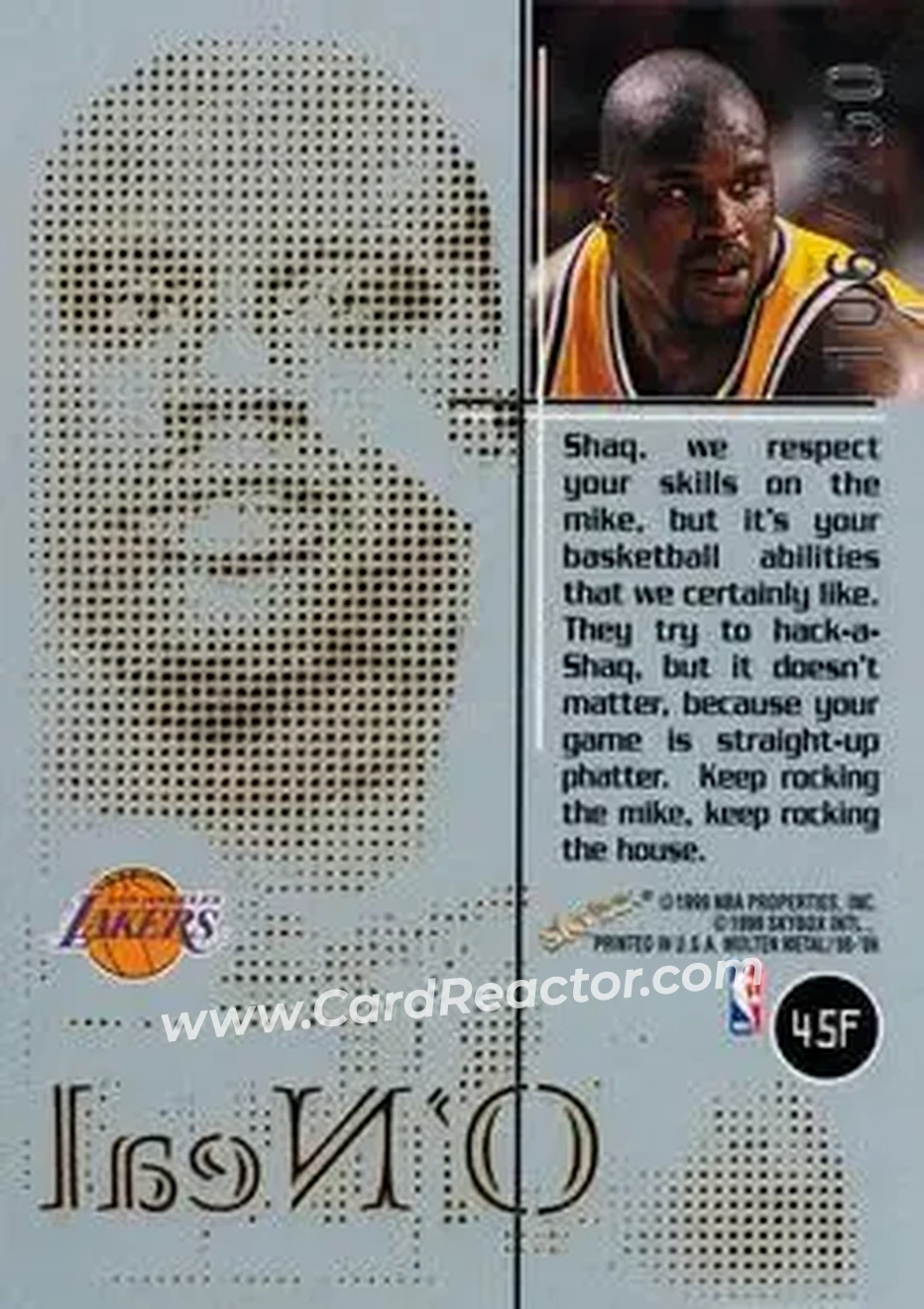 Back of Shaquille O'Neal