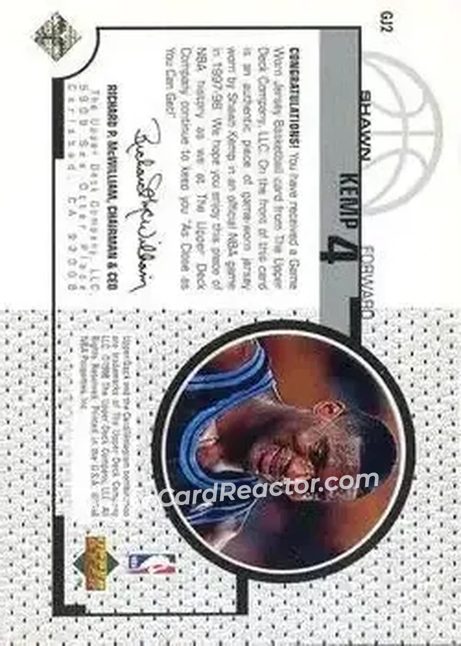 Back of Shawn Kemp