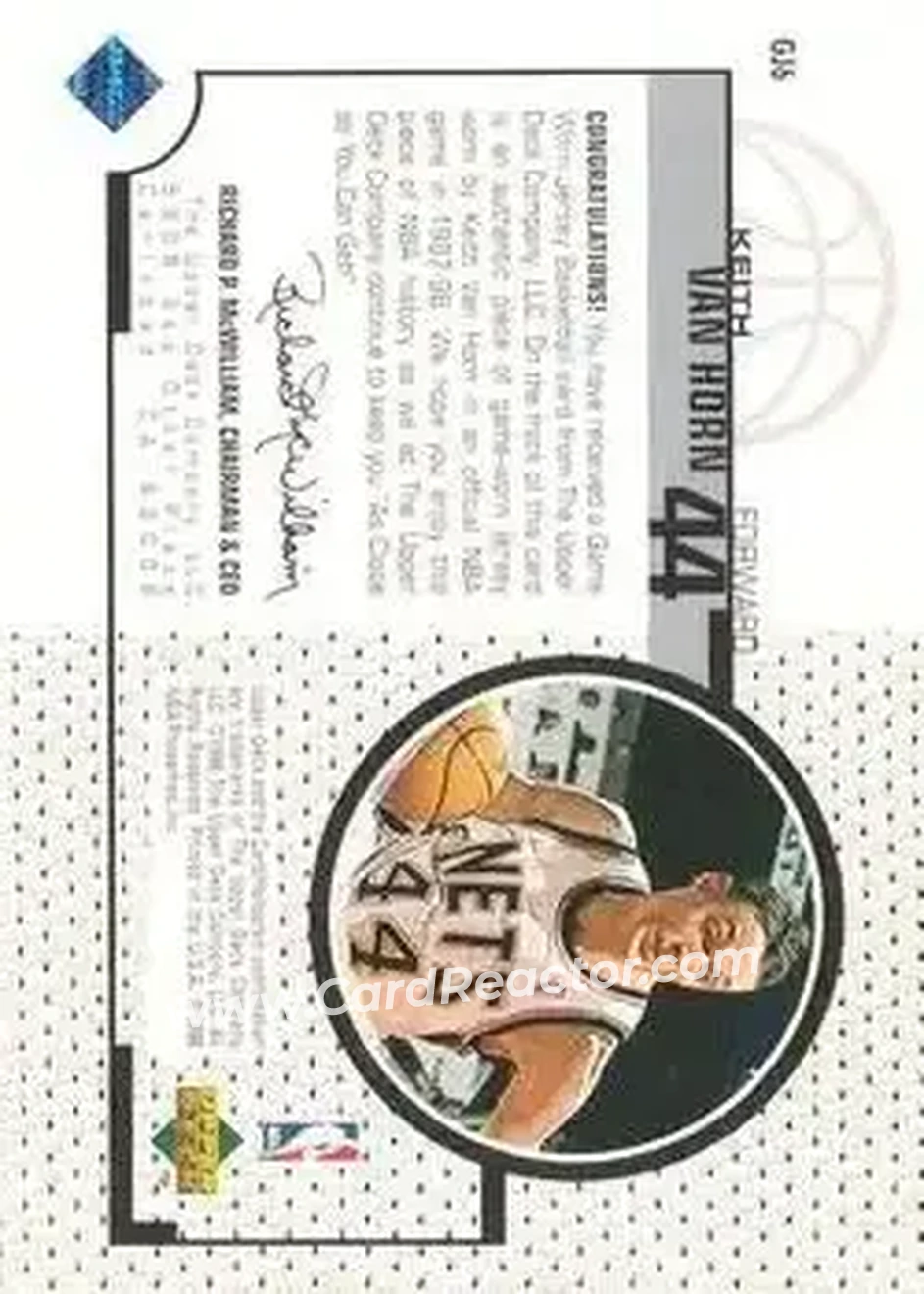 Back of Keith Van Horn
