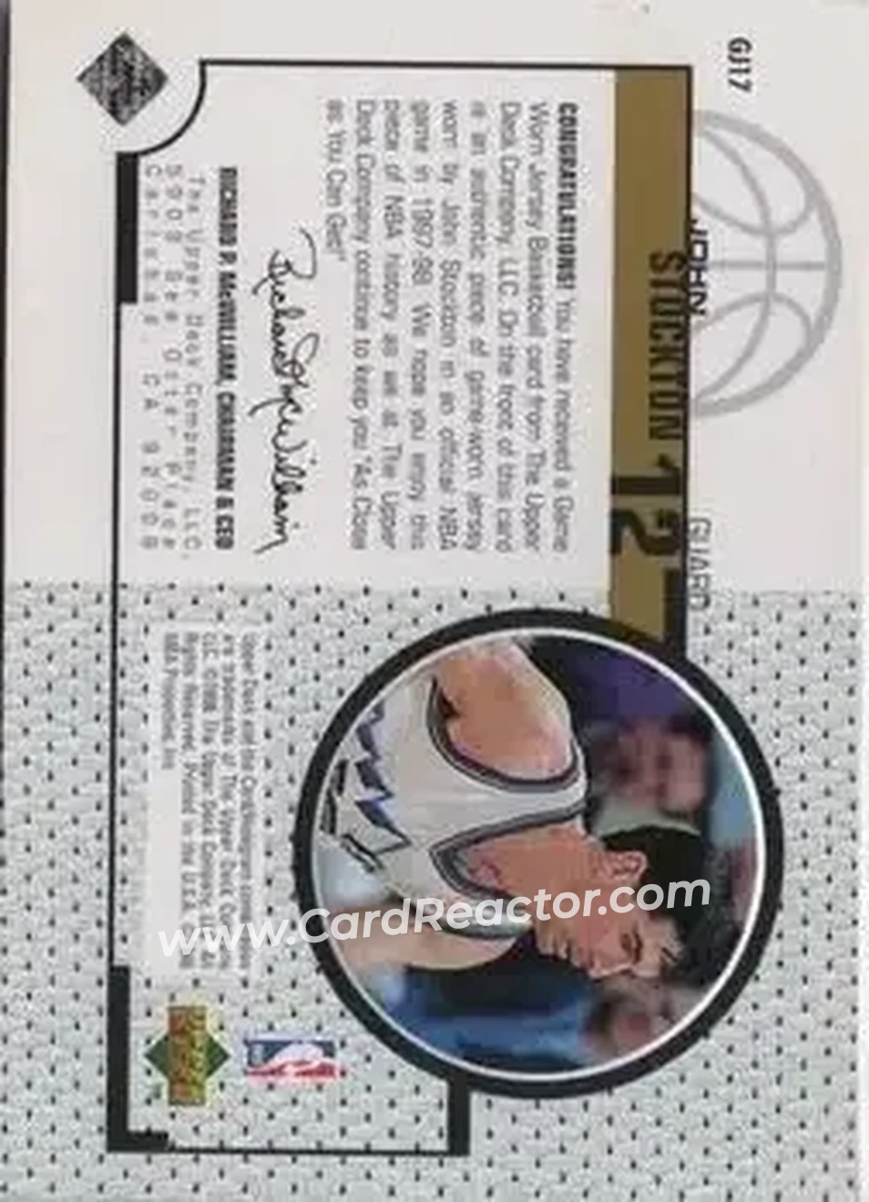 Back of John Stockton