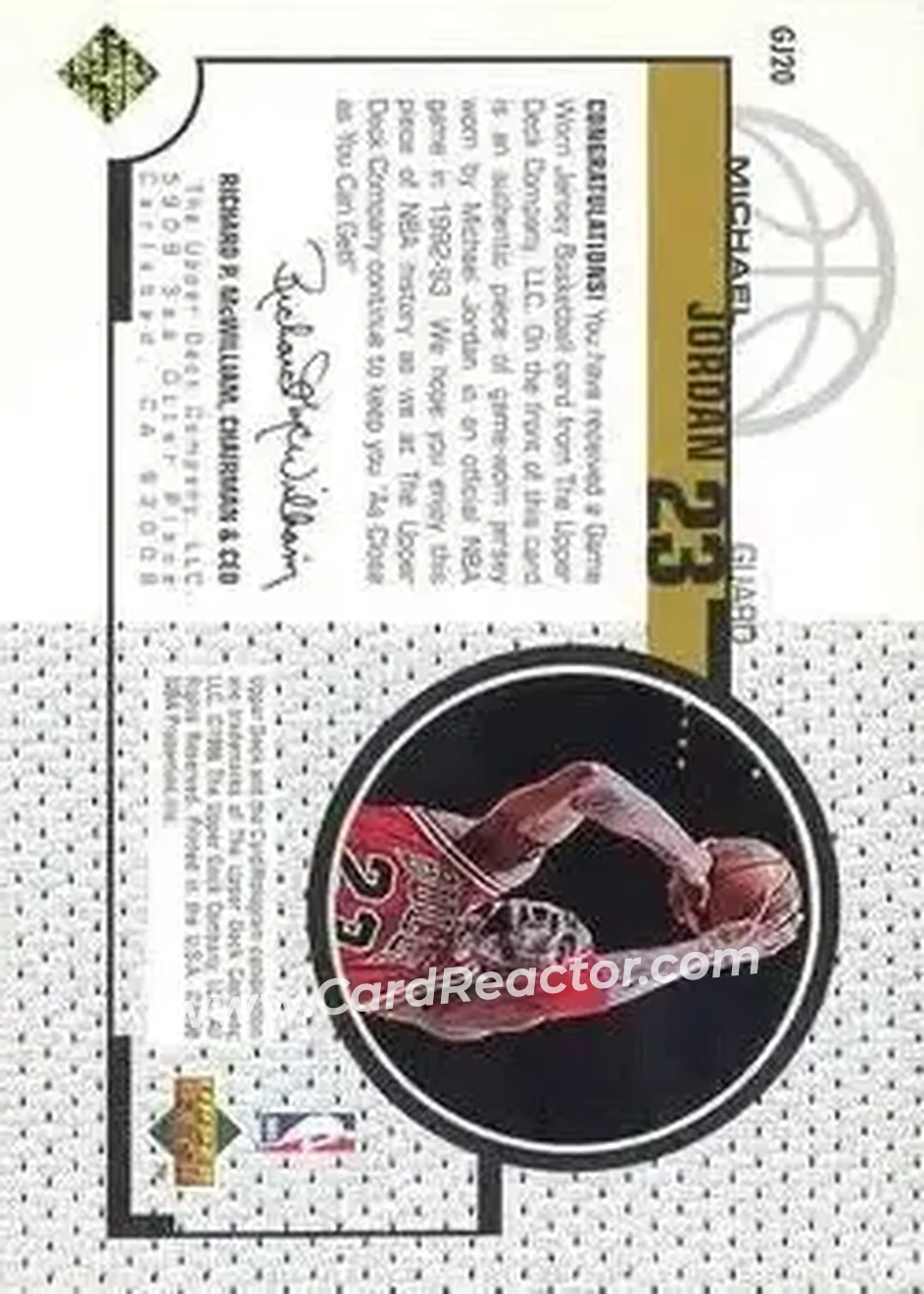 Back of Michael Jordan