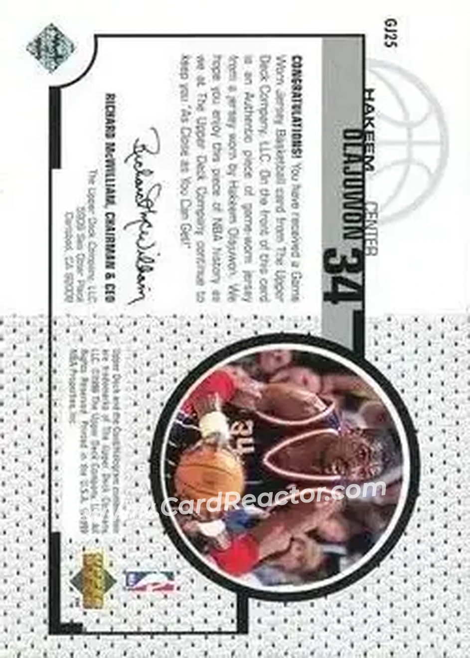 Back of Hakeem Olajuwon