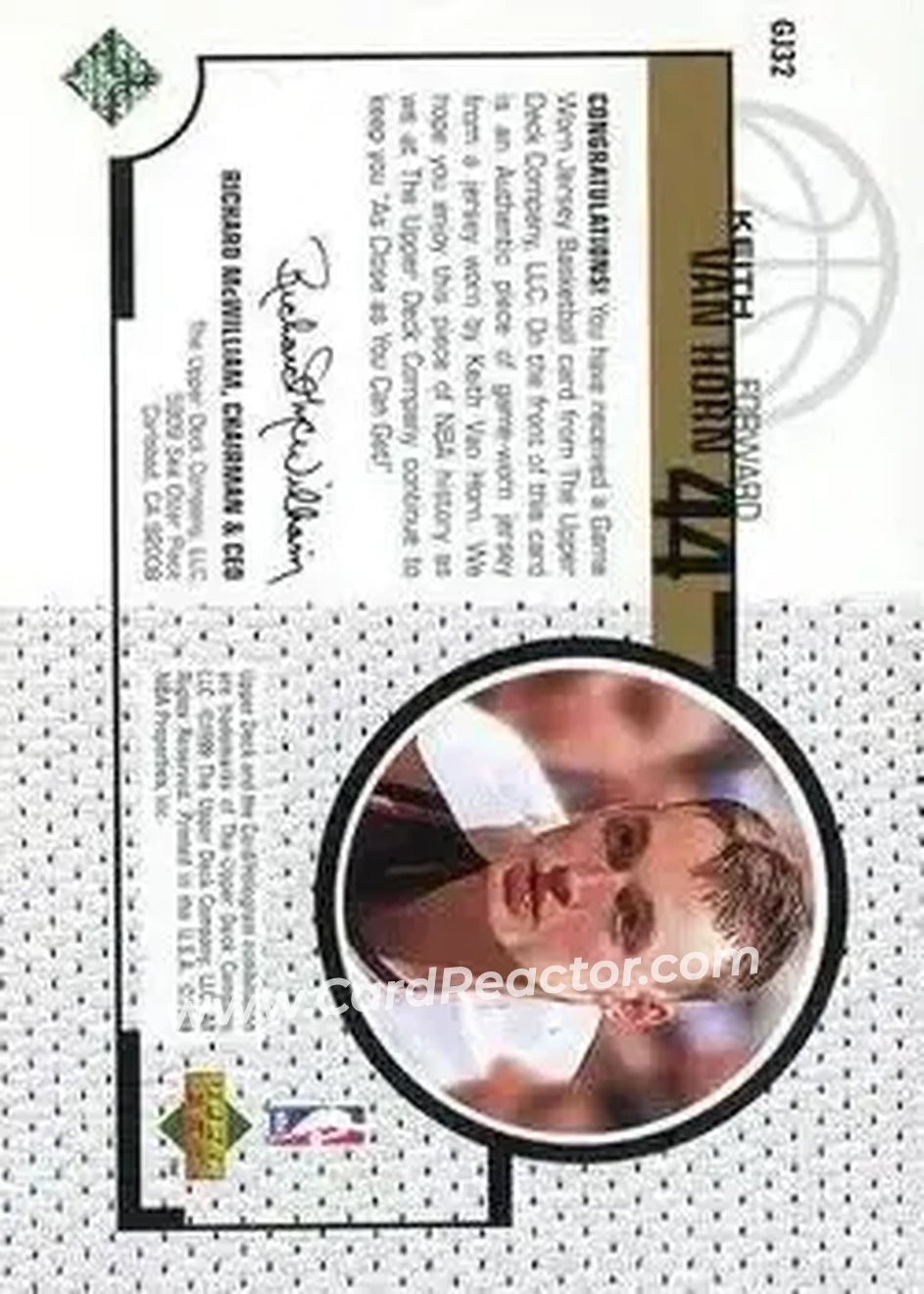 Back of Keith Van Horn