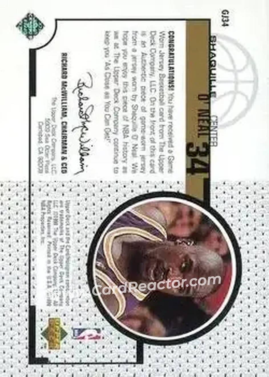 Back of Shaquille O'Neal