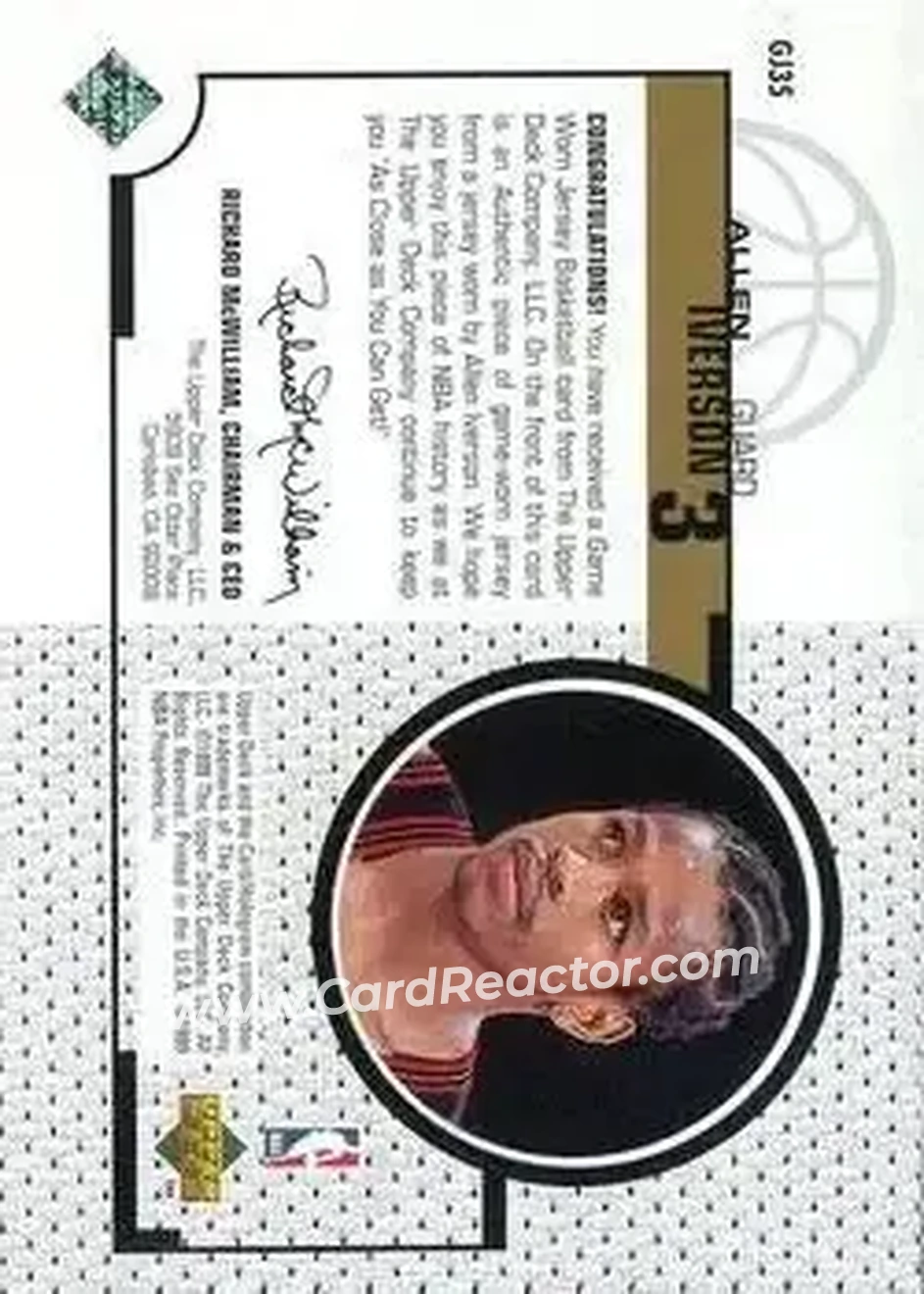 Back of Allen Iverson