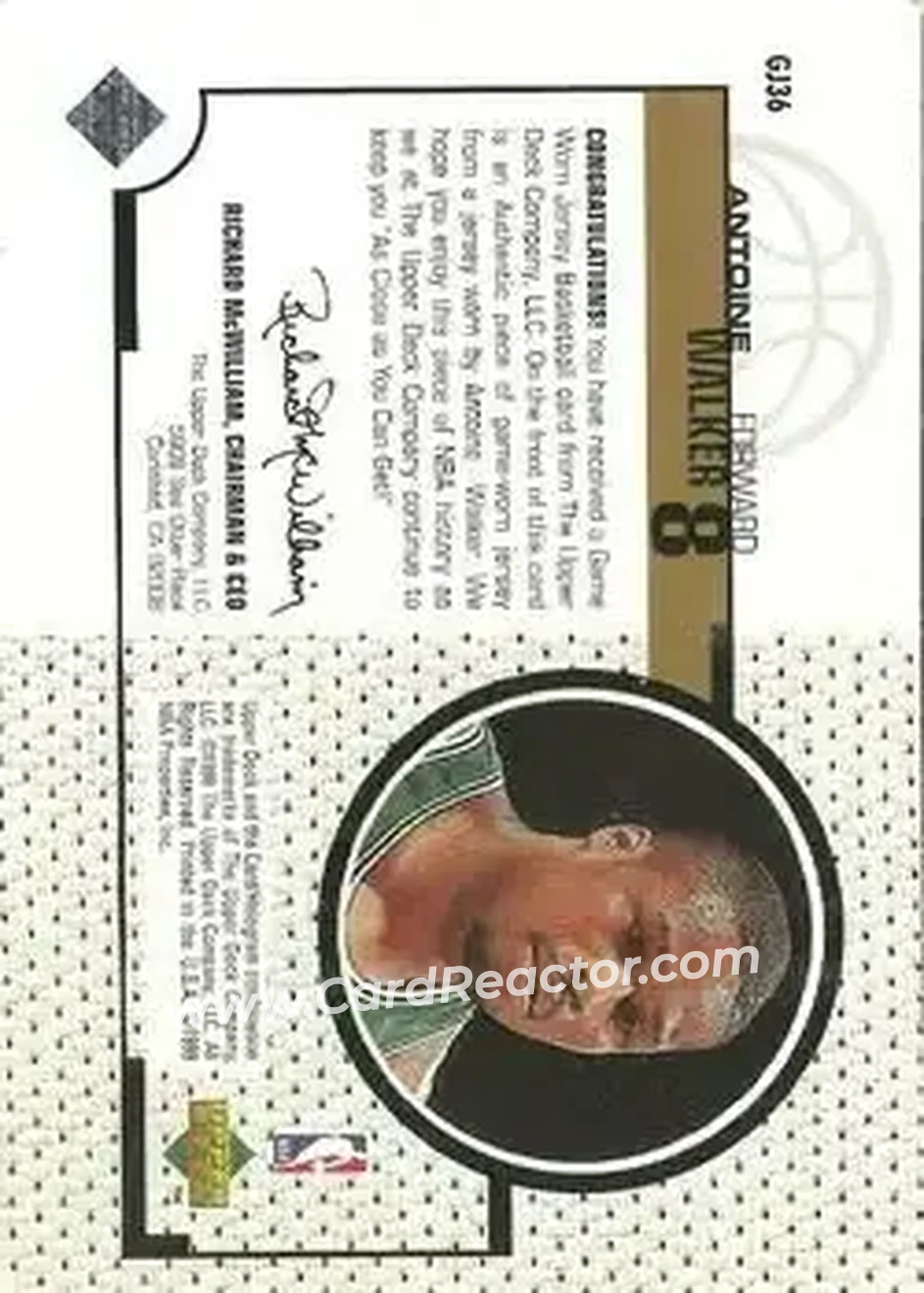 Back of Antoine Walker