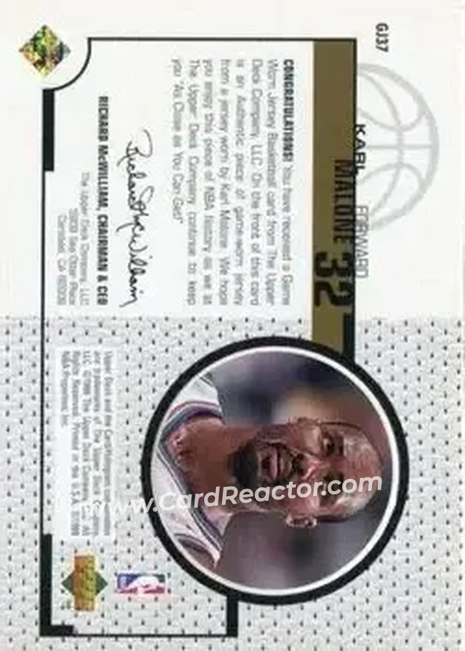 Back of Karl Malone