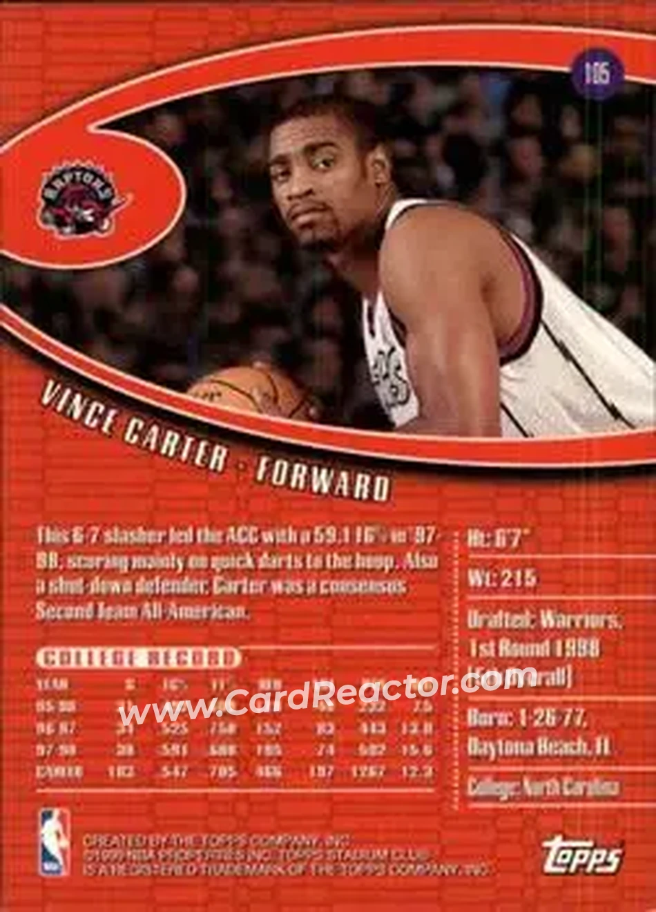 Back of Vince Carter