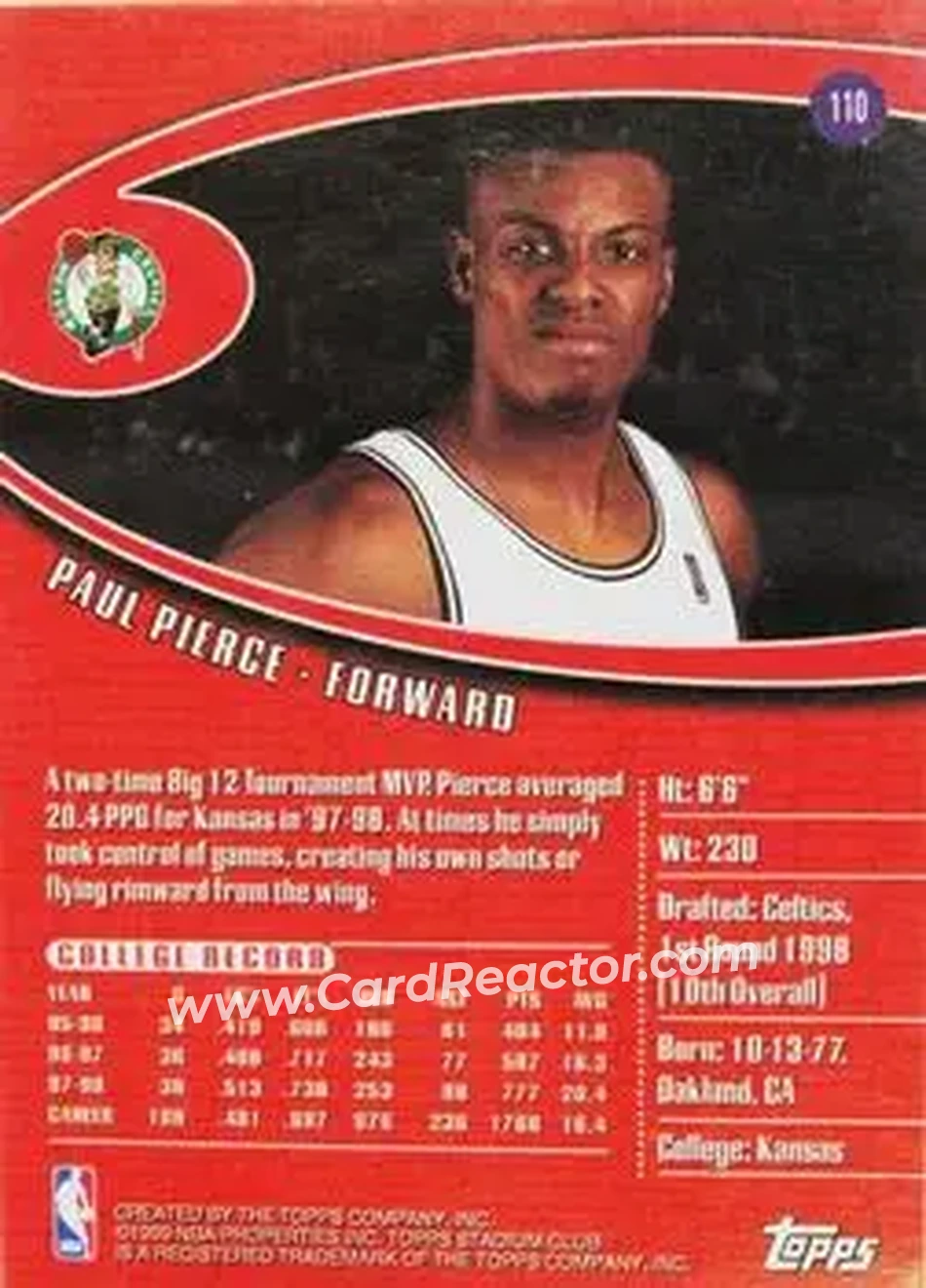 Back of Paul Pierce