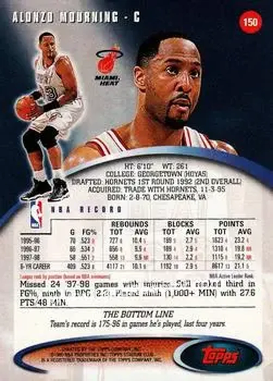 Back of Alonzo Mourning