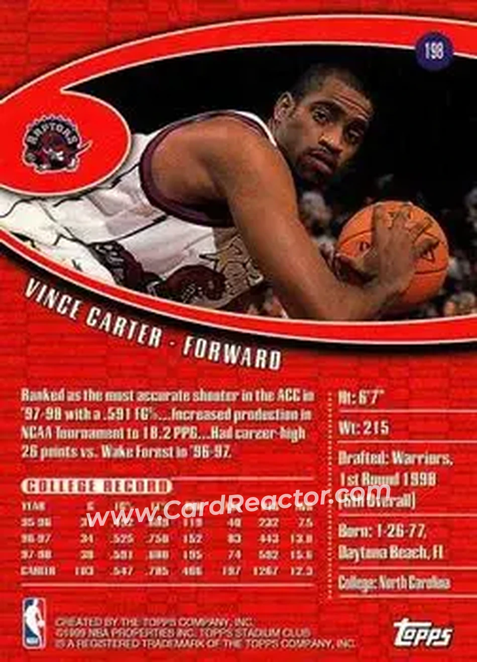 Back of Vince Carter