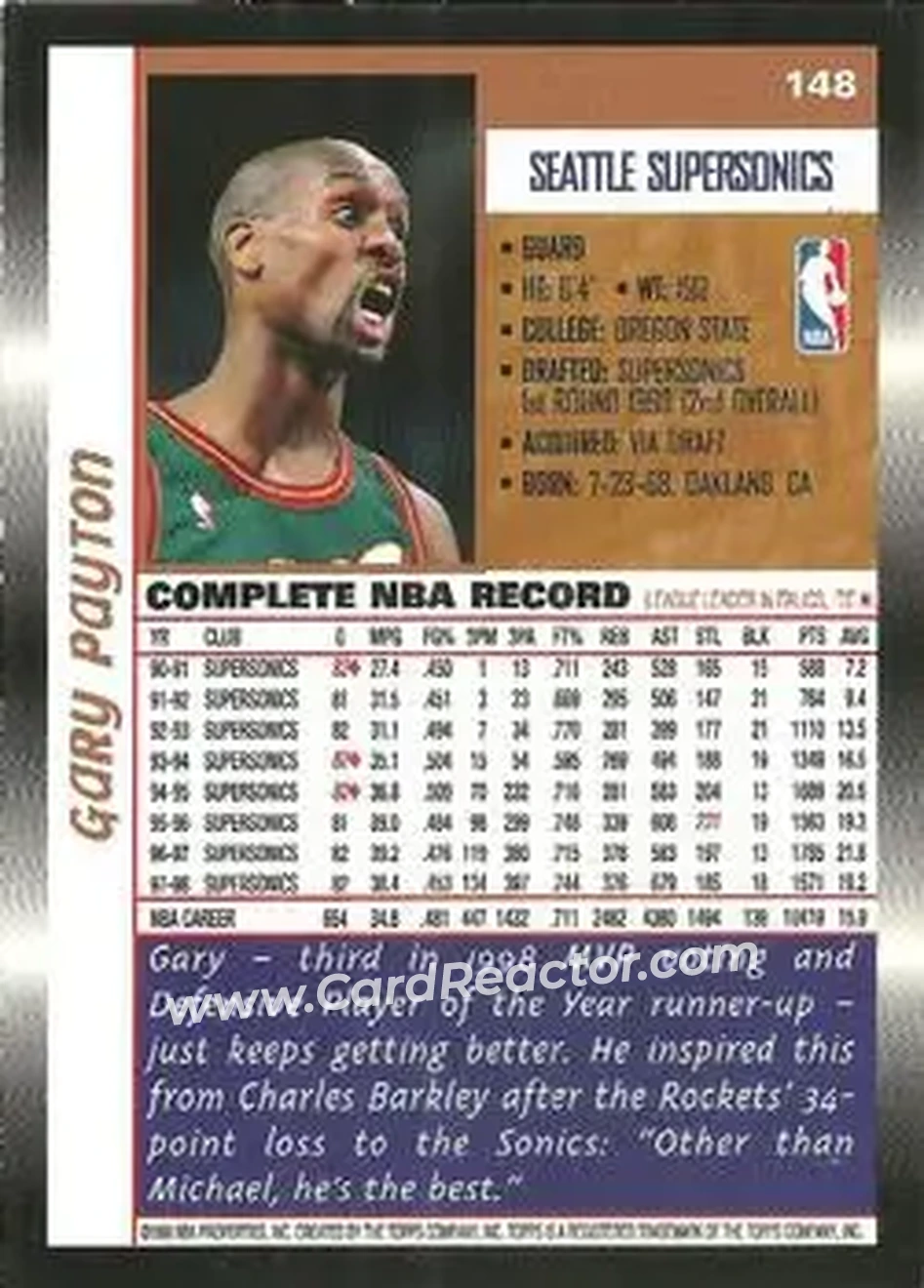 Back of Gary Payton