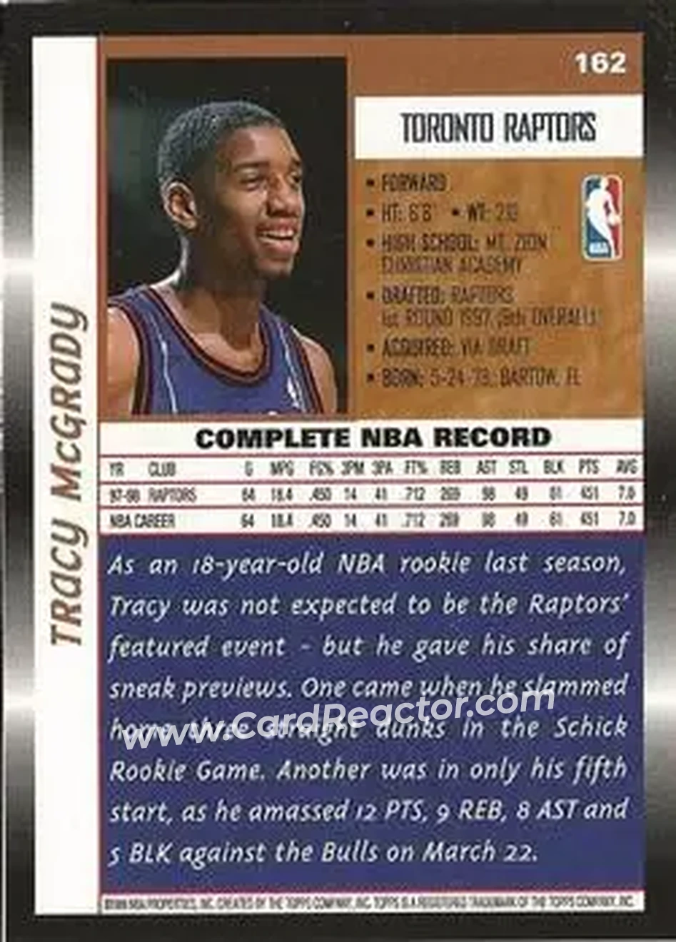 Back of Tracy McGrady